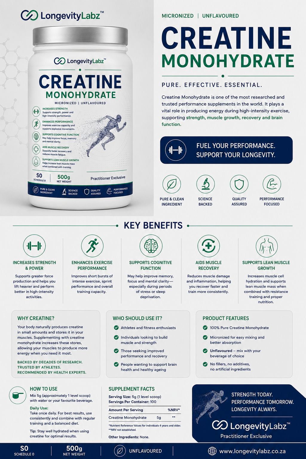Creatine monohydrate 500g